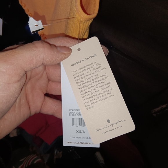 SPIRITUAL GANGSTER Luna one shoulder seamless tank XS - Picture 5 of 9